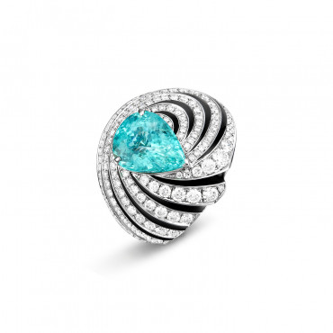 RichandRare-RARE-PARAIBA TOURMALINE, ENAMEL AND DIAMOND RING